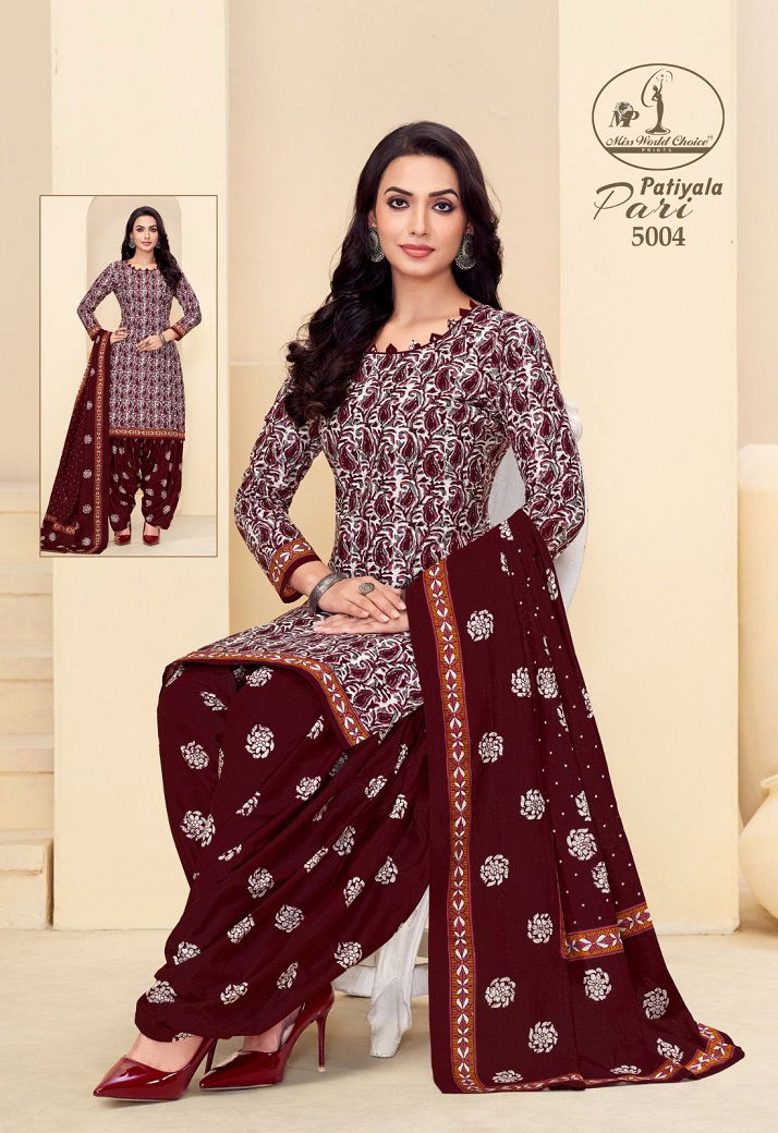 Patiyala Pari Vol 5 By Miss World Printed Cotton Dress Material Wholesale Online